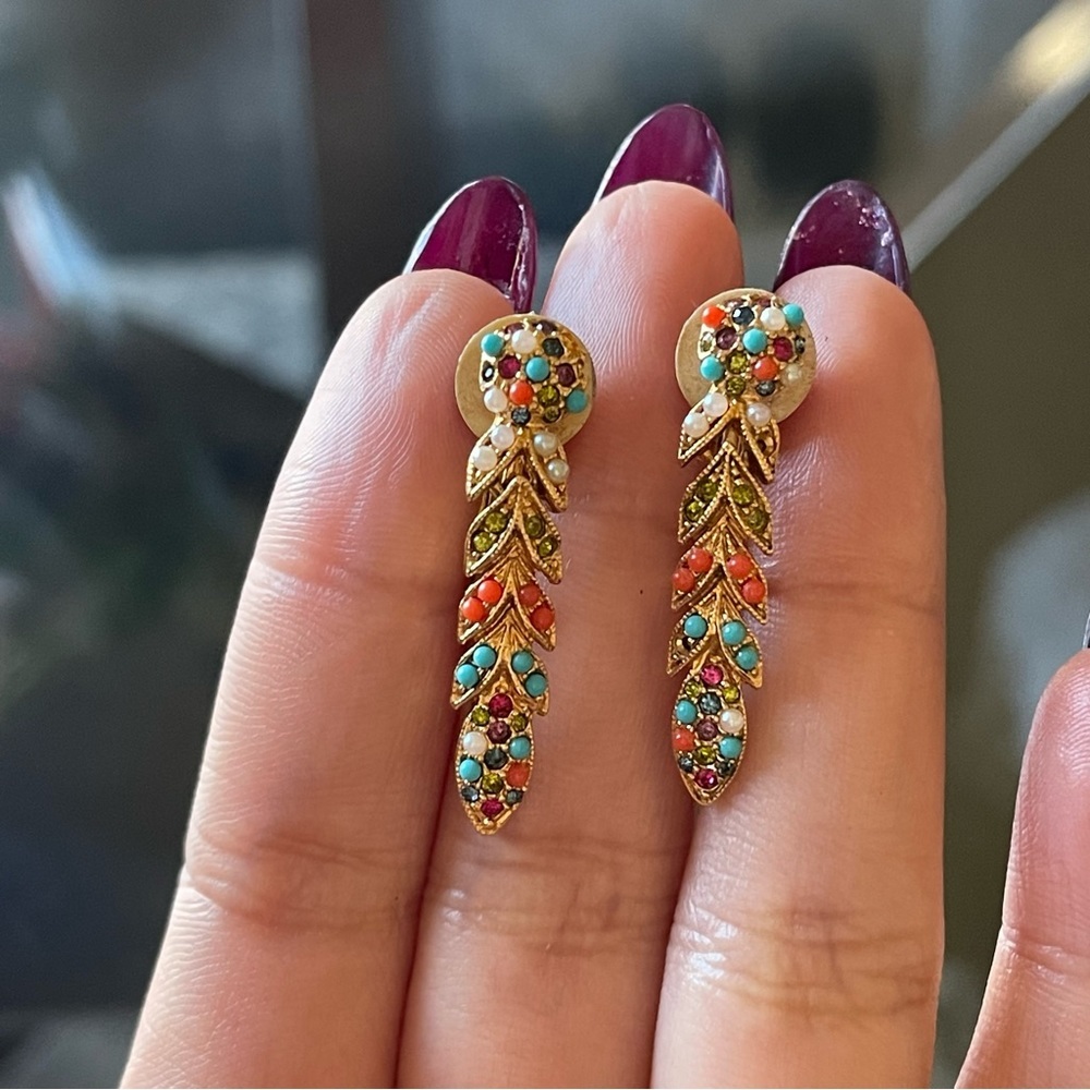 D'ORLAN COLOURFUL DANGLE EARRINGS